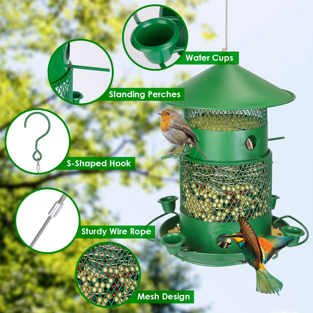 Squirrel-Proof Metal Outdoor Hanging Bird Feeder