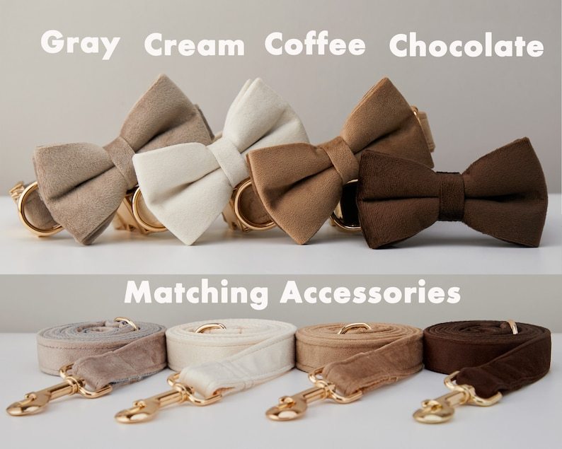 Velvet Personalized Dog Collar and Leash Set