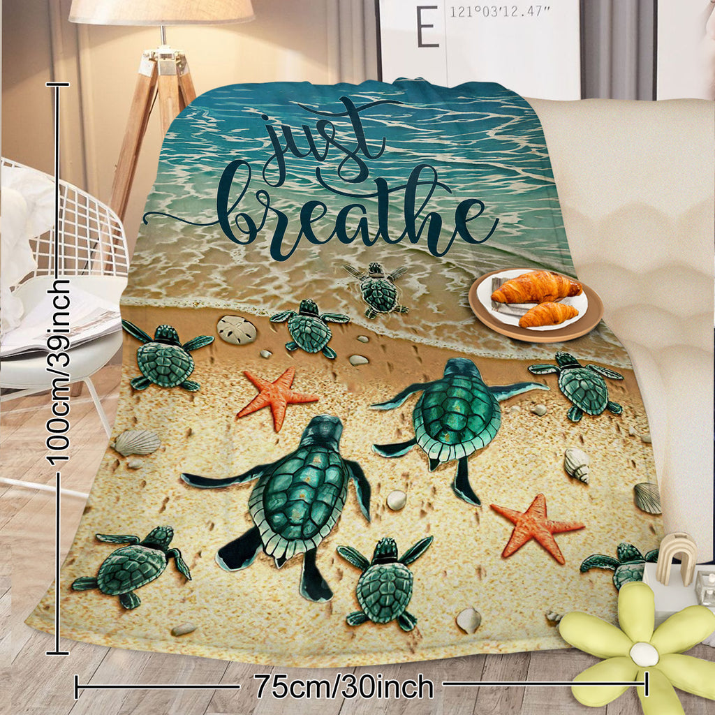 Sea Turtle Flannel Fleece Blanket