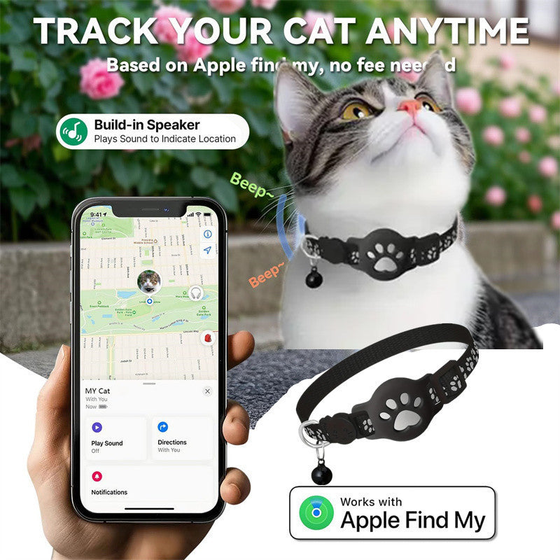 Cartoon Printed Pet Cat Locator Collar