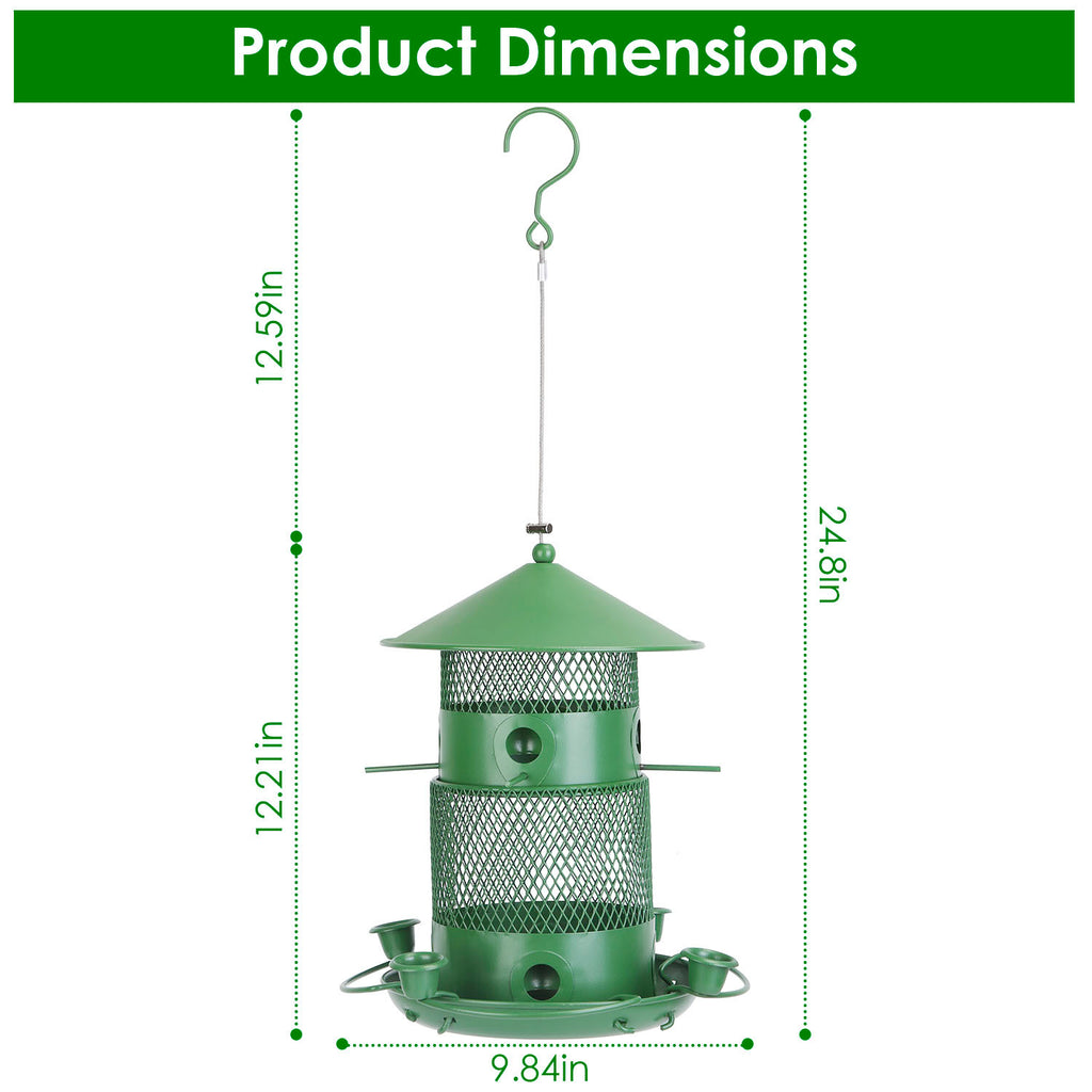 Squirrel-Proof Metal Outdoor Hanging Bird Feeder
