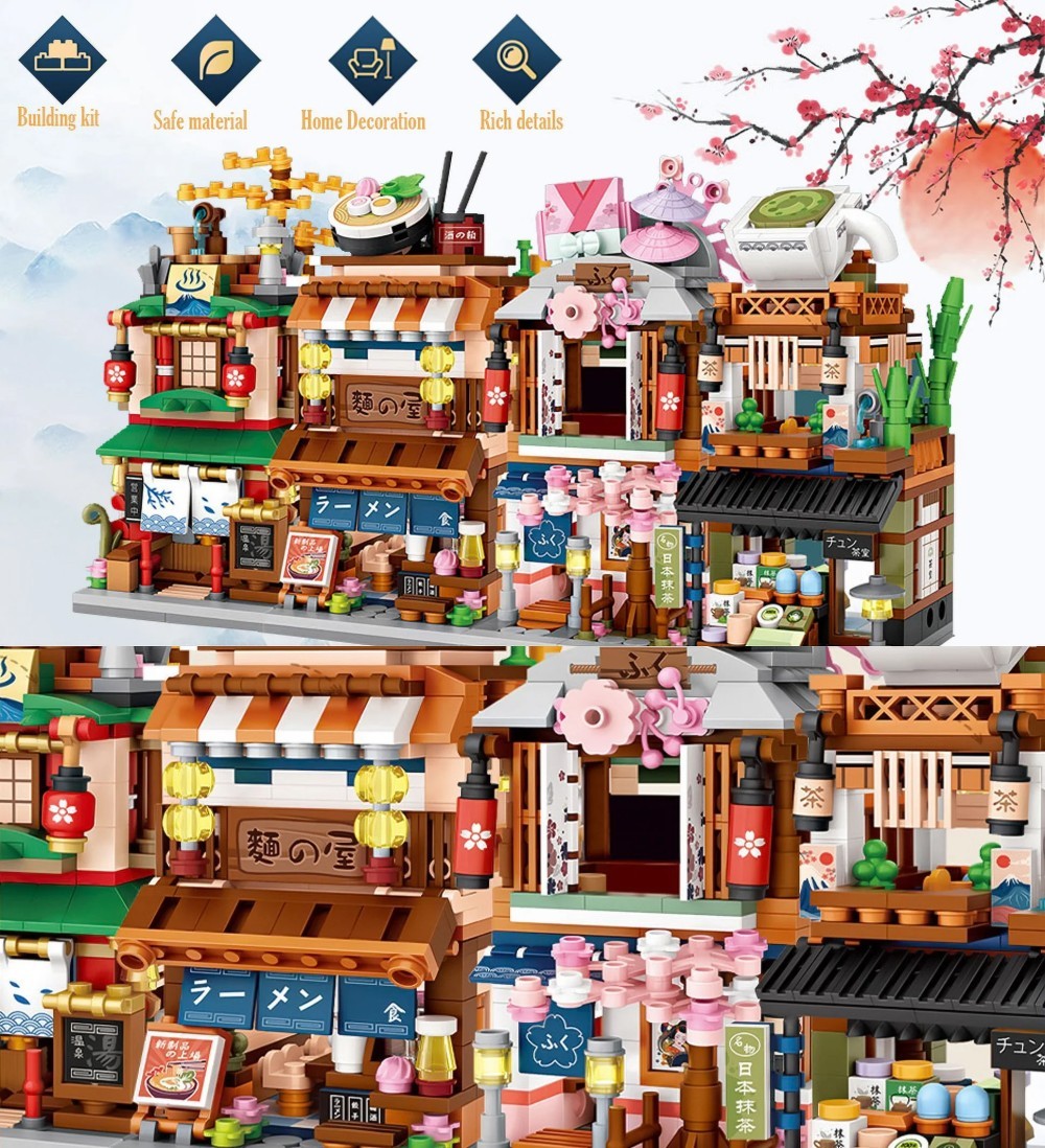 1608-Piece Japanese House Building Block Set