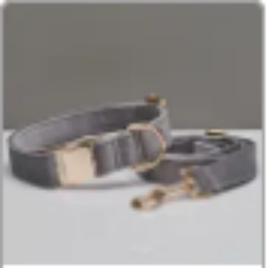 Velvet Personalized Dog Collar and Leash Set
