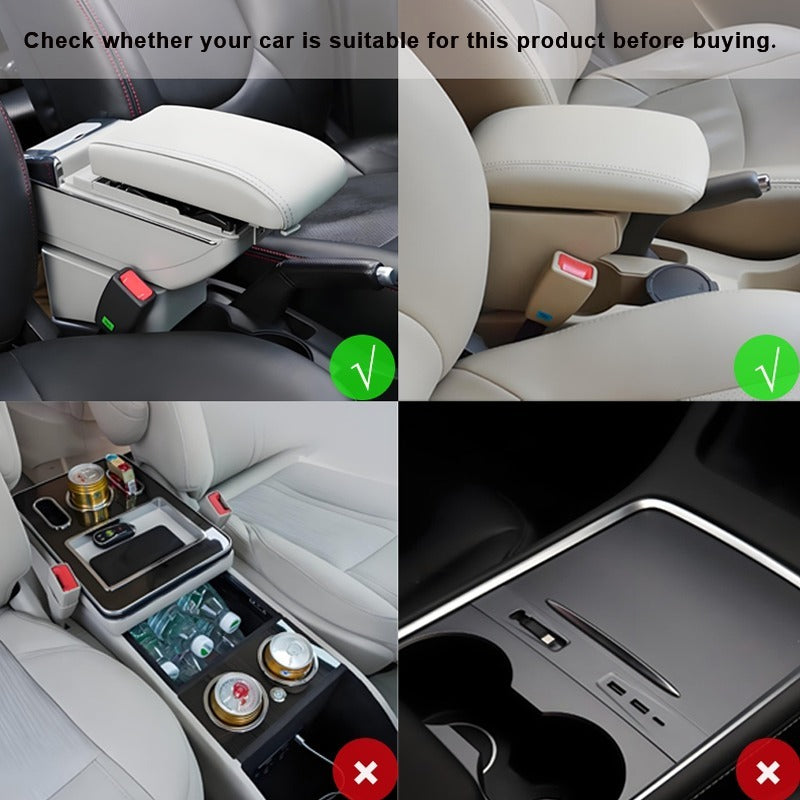 Car Armrest Pad with Side Storage