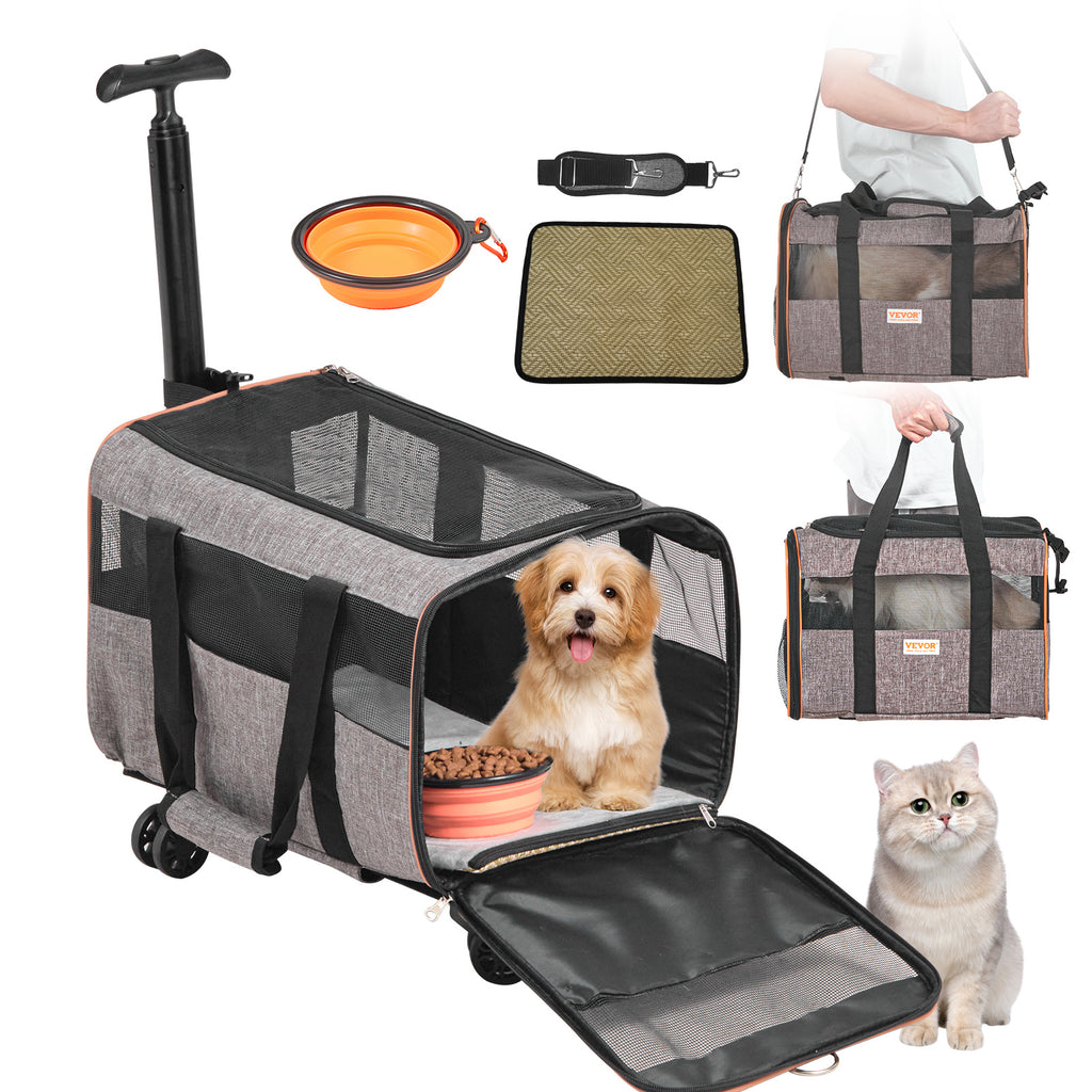 Airline Rolling Pet Carrier with Wheels