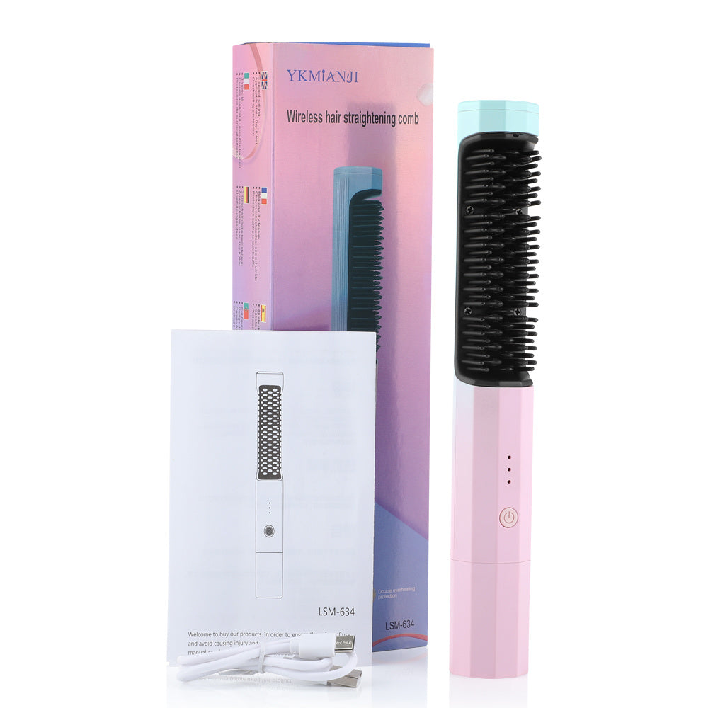 Rechargeable 2-in-1 Hair Straightener Comb