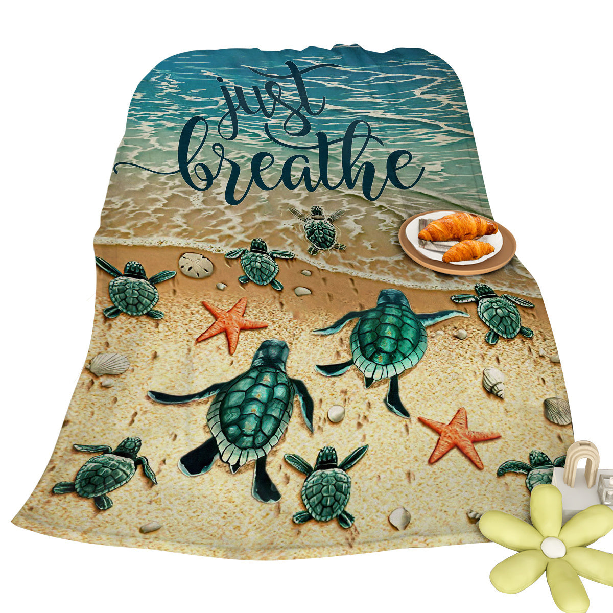 Sea Turtle Flannel Fleece Blanket