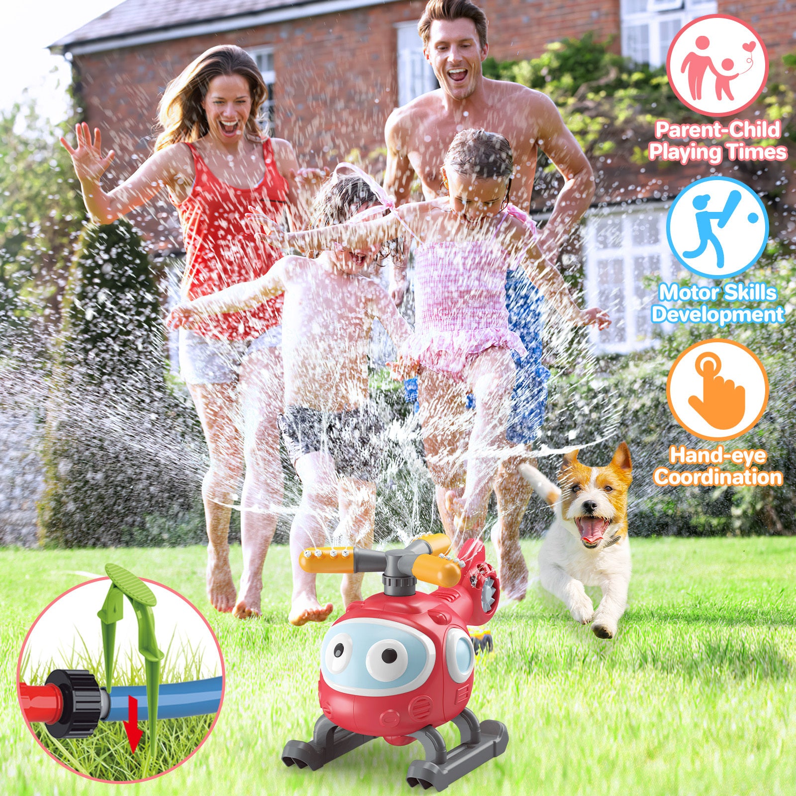 4-in-1 Kids Water Sprinkler Baseball Set