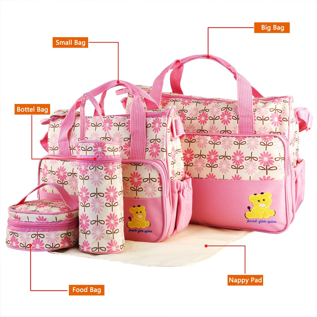 5-Piece Baby Diaper Bag Travel Set