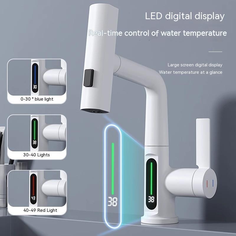 Intelligent Digital Display Pull-Out Basin Faucet