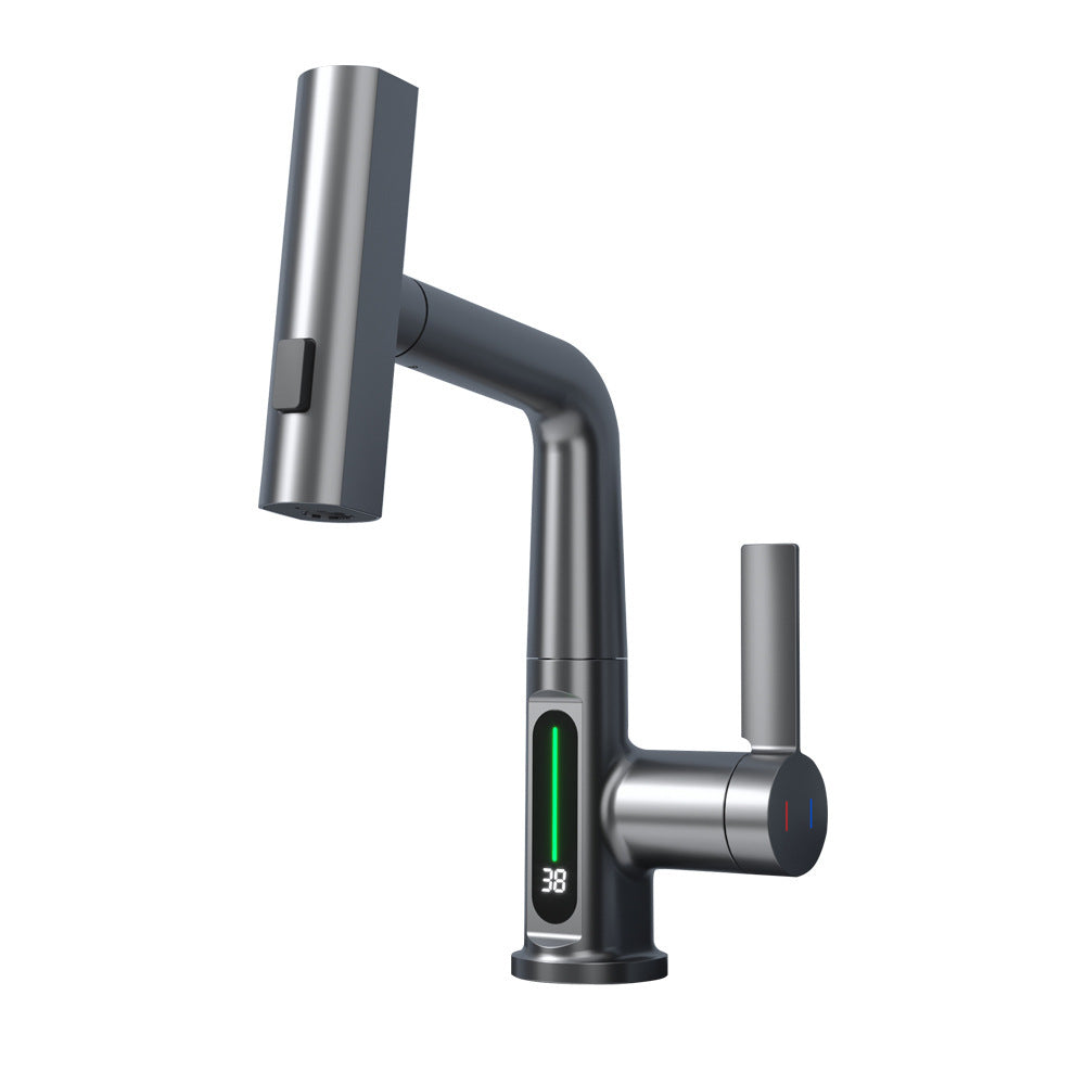 Intelligent Digital Display Pull-Out Basin Faucet