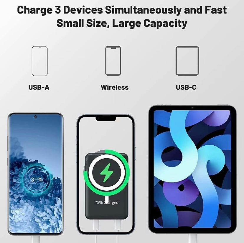 Magnetic 10000mAh Wireless Fast Charging Power Bank