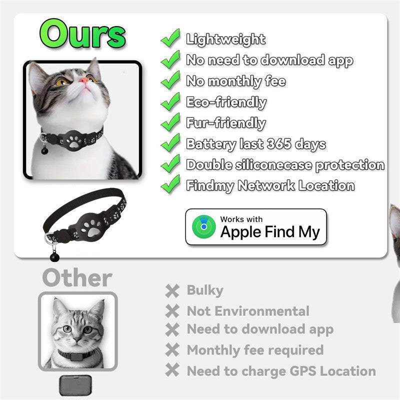 Cartoon Printed Pet Cat Locator Collar