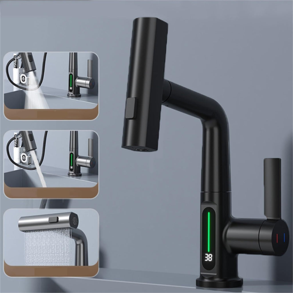 Intelligent Digital Display Pull-Out Basin Faucet