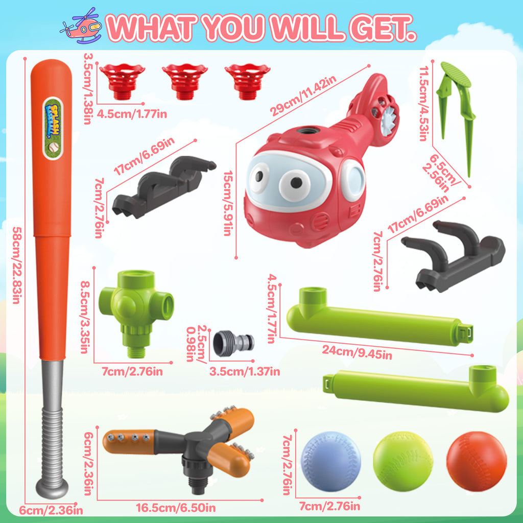 4-in-1 Kids Water Sprinkler Baseball Set