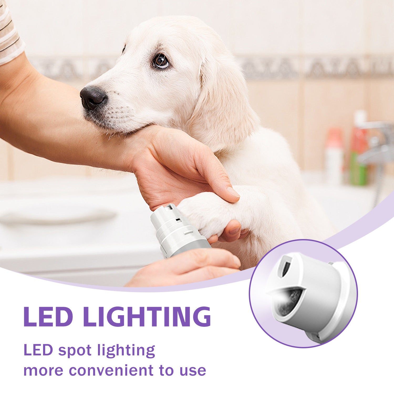 Rechargeable LED Pet Nail Clipper Trimmer
