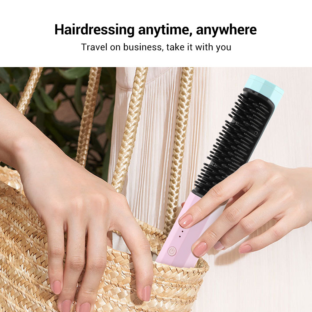 Rechargeable 2-in-1 Hair Straightener Comb