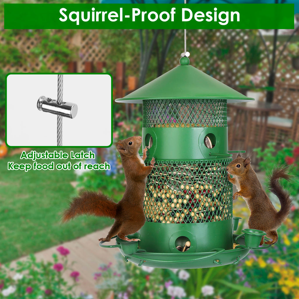 Squirrel-Proof Metal Outdoor Hanging Bird Feeder