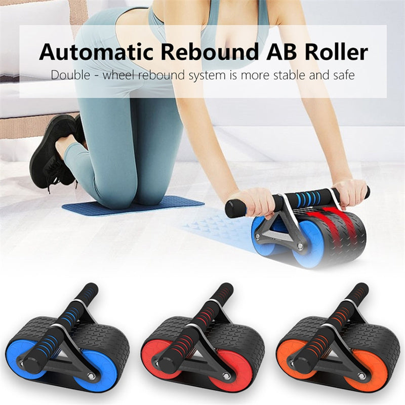 Automatic Rebound Double Wheel Ab Roller Trainer