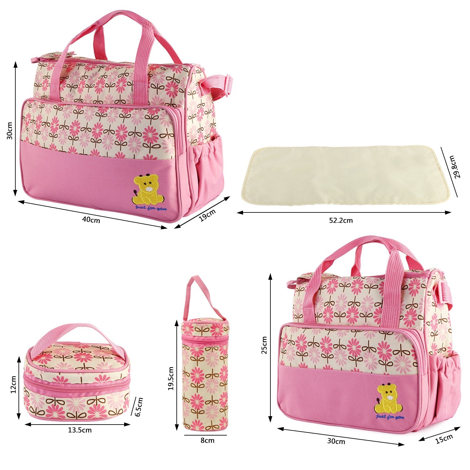 5-Piece Baby Diaper Bag Travel Set