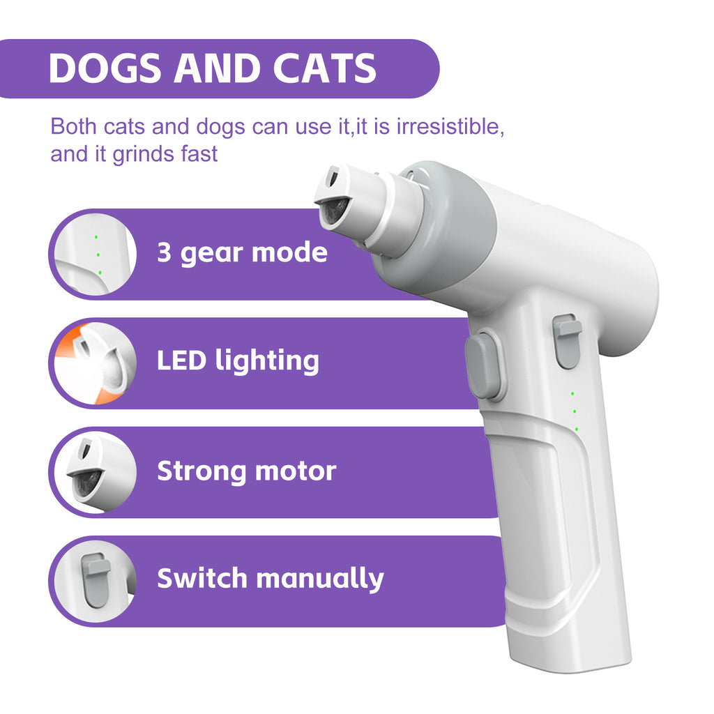 Rechargeable LED Pet Nail Clipper Trimmer