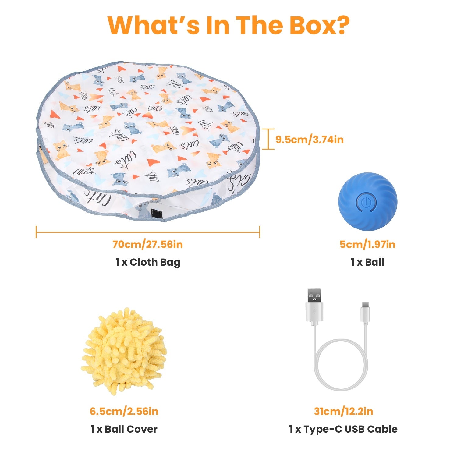 Rechargeable Motion-Activated Interactive Cat Toy Ball