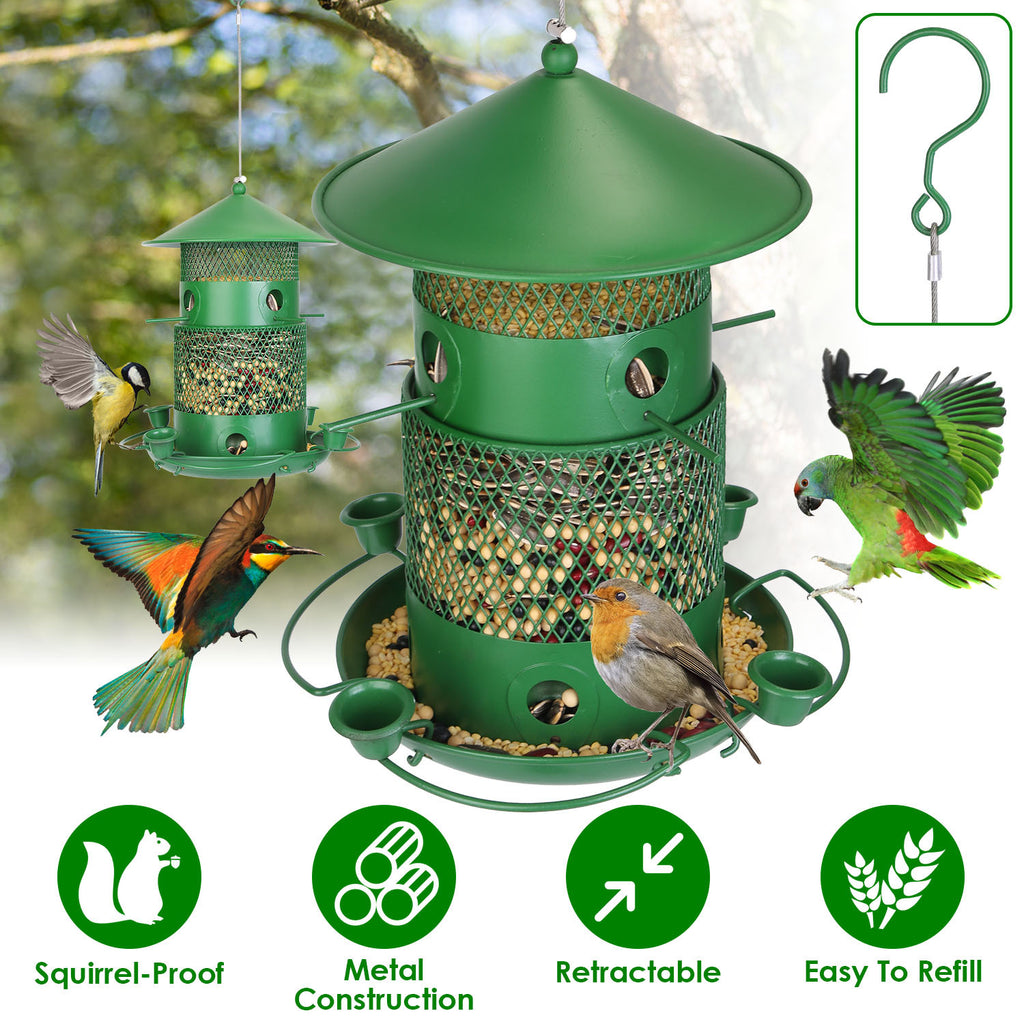 Squirrel-Proof Metal Outdoor Hanging Bird Feeder