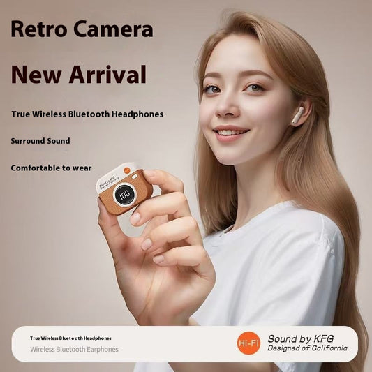 Q86 Retro Camera Bluetooth Wireless Headphones