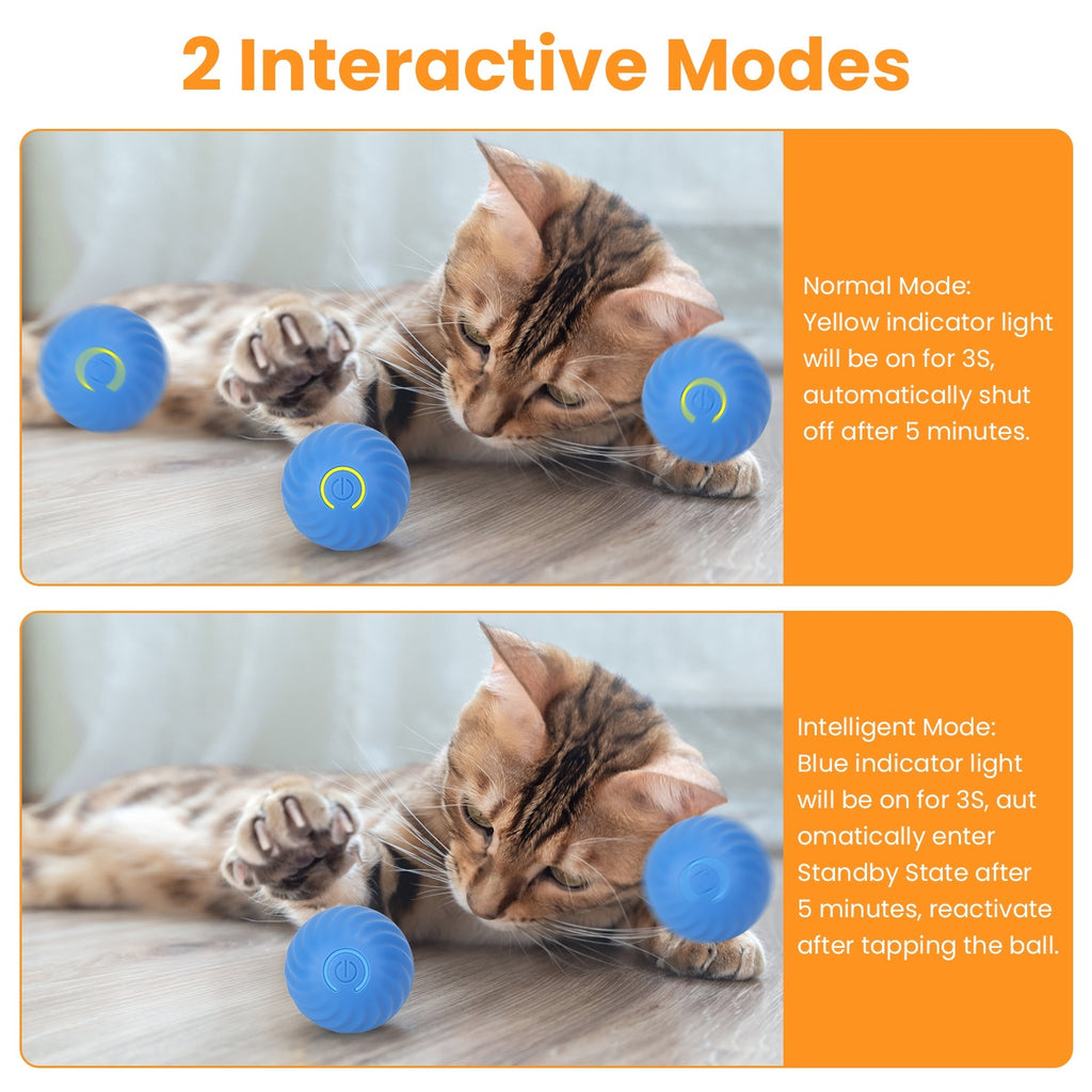 Rechargeable Motion-Activated Interactive Cat Toy Ball