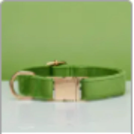 Velvet Personalized Dog Collar and Leash Set